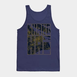 Shanghai, China City Map Typography - Gold Art Deco Tank Top